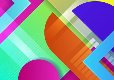 Renkli soyut arka plan. Modern soyut kapaklar, minimal kapaklar tasarım. Renkli geometrik arkaplan, vektör çizimi.