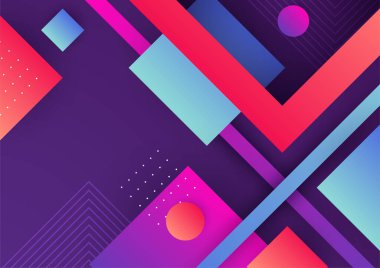 Renkli soyut arka plan. Modern soyut kapaklar, minimal kapaklar tasarım. Renkli geometrik arkaplan, vektör çizimi.