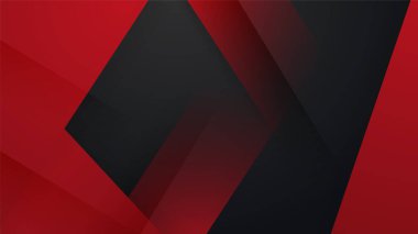 Siyah ve kırmızı soyut arka plan. Soyut siyah gri metalik örtüşen kırmızı ışık altıgen örgüsü modern lüks fütüristik teknoloji arka plan çizimi.