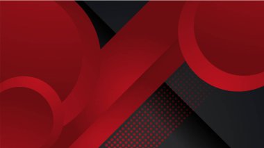 Siyah ve kırmızı soyut arka plan. Soyut siyah gri metalik örtüşen kırmızı ışık altıgen örgüsü modern lüks fütüristik teknoloji arka plan çizimi.