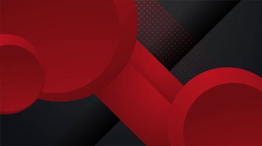 Siyah ve kırmızı soyut arka plan. Soyut siyah gri metalik örtüşen kırmızı ışık altıgen örgüsü modern lüks fütüristik teknoloji arka plan çizimi.