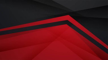Siyah ve kırmızı soyut arka plan. Soyut siyah gri metalik örtüşen kırmızı ışık altıgen örgüsü modern lüks fütüristik teknoloji arka plan çizimi.