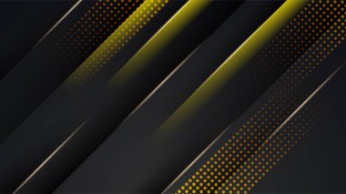 Geometrik şekilli soyut sarı turuncu ve siyah arkaplan. Şirket tasarımı, kapak broşürü, afiş ağı, reklam, poster, broşür, sosyal medya, web, teknoloji afişi için tasarlandı.