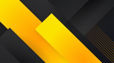 Geometrik şekilli soyut sarı turuncu ve siyah arkaplan. Şirket tasarımı, kapak broşürü, afiş ağı, reklam, poster, broşür, sosyal medya, web, teknoloji afişi için tasarlandı.