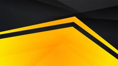 Geometrik şekilli soyut sarı turuncu ve siyah arkaplan. Şirket tasarımı, kapak broşürü, afiş ağı, reklam, poster, broşür, sosyal medya, web, teknoloji afişi için tasarlandı.