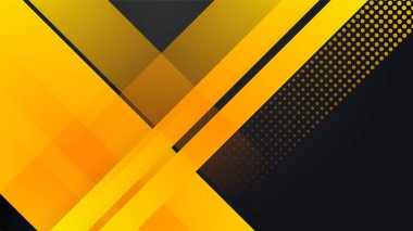Geometrik şekilli soyut sarı turuncu ve siyah arkaplan. Şirket tasarımı, kapak broşürü, afiş ağı, reklam, poster, broşür, sosyal medya, web, teknoloji afişi için tasarlandı.