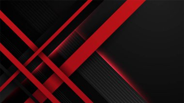 Yüksek kontrastlı kırmızı ve siyah çizgili. Soyut teknoloji grafik arka plan tasarımı. Vektör şirket geçmişi. Vektör illüstrasyonu.