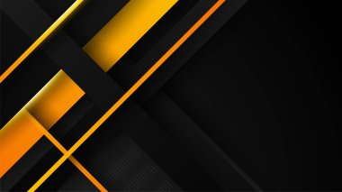 Soyut siyah ve sarı turuncu arka plan. Vektör illüstrasyon grafik tasarım afiş desen sunumu arka plan şablonu. Sunum, el ilanı, sosyal medya ve web teknolojisi için karşıtlık rengi