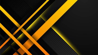 Soyut siyah ve sarı turuncu arka plan. Vektör illüstrasyon grafik tasarım afiş desen sunumu arka plan şablonu. Sunum, el ilanı, sosyal medya ve web teknolojisi için karşıtlık rengi