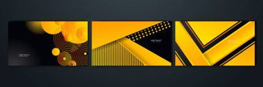 Soyut teknoloji şablonu geometrik köşegen çakışan ayrı kontrastlar sarı ve siyah arkaplan.