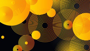 Soyut teknoloji şablonu geometrik köşegen çakışan ayrı kontrastlar sarı ve siyah arkaplan.