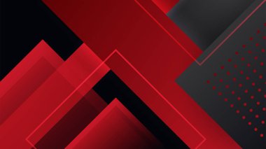 Modern siyah ve kırmızı soyut arka plan. Sunum tasarımı, el ilanı, sosyal medya, web, teknoloji afişi için modern kontrast rengine sahip soyut bir arkaplan. Vektör grafik tasarım şablonu.