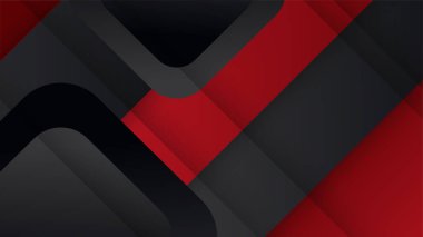 Modern siyah ve kırmızı soyut arka plan. Sunum tasarımı, el ilanı, sosyal medya, web, teknoloji afişi için modern kontrast rengine sahip soyut bir arkaplan. Vektör grafik tasarım şablonu.