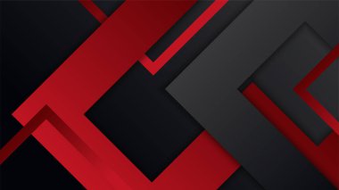 Modern siyah ve kırmızı soyut arka plan. Sunum tasarımı, el ilanı, sosyal medya, web, teknoloji afişi için modern kontrast rengine sahip soyut bir arkaplan. Vektör grafik tasarım şablonu.