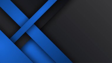 Siyah ve mavi soyut arka plan kağıt parlaklığı ve sunum tasarımı için katman element vektörü. İş dünyası, şirket, kurum, parti, şenlik, seminer ve görüşmeler için uygun.