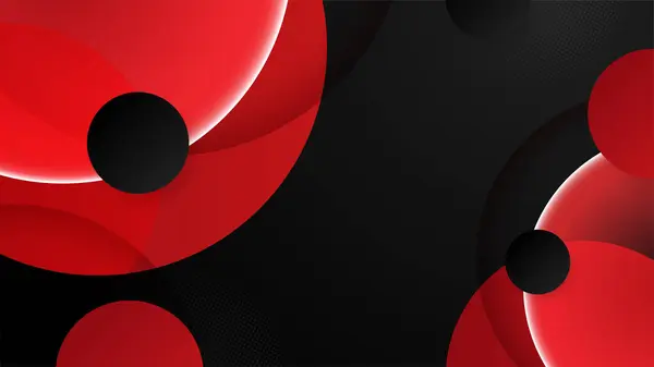 Hoge Contrast Rode Zwarte Glanzende Strepen Abstract Tech Grafisch Achtergrond — Stockvector