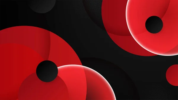 Hoge Contrast Rode Zwarte Glanzende Strepen Abstract Tech Grafisch Achtergrond — Stockvector