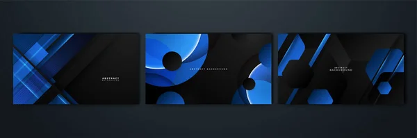 Abstrakter Schwarzer Und Blauer Hintergrund Moderner Eleganter Weiß Grauer Bannerhintergrund — Stockvektor