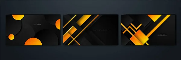 Abstrakter Schwarzer Und Gelb Oranger Hintergrund Vektor Illustration Grafik Design — Stockvektor