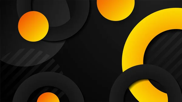 Abstrato Preto Amarelo Fundo Laranja Vetor Ilustração Gráfico Design Banner — Vetor de Stock