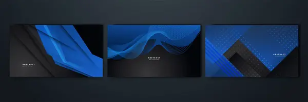 Papier Fond Abstrait Noir Bleu Brillant Vecteur Élément Couche Pour — Image vectorielle