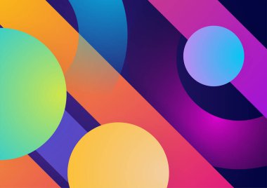 Modern renkli mavi soyut geometrik arkaplan. Kare, üçgen, daire ve geometrik şekilli teknoloji. Vektör soyut grafik tasarım pankart şablonu.