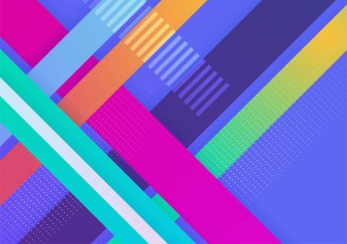 Modern renkli mavi soyut geometrik arkaplan. Kare, üçgen, daire ve geometrik şekilli teknoloji. Vektör soyut grafik tasarım pankart şablonu.