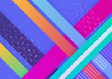 Modern renkli mavi soyut geometrik arkaplan. Kare, üçgen, daire ve geometrik şekilli teknoloji. Vektör soyut grafik tasarım pankart şablonu.