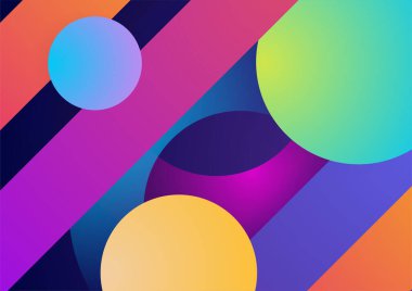Modern renkli mavi soyut geometrik arkaplan. Kare, üçgen, daire ve geometrik şekilli teknoloji. Vektör soyut grafik tasarım pankart şablonu.