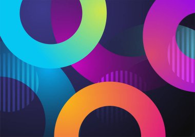 Modern renkli mavi soyut geometrik arkaplan. Kare, üçgen, daire ve geometrik şekilli teknoloji. Vektör soyut grafik tasarım pankart şablonu.