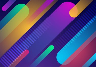 Modern renkli mavi soyut geometrik arkaplan. Kare, üçgen, daire ve geometrik şekilli teknoloji. Vektör soyut grafik tasarım pankart şablonu.