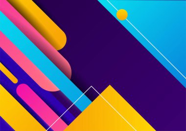 Renkli soyut arka plan. Geometrik şekiller vektör teknolojisi arka planı, tasarım broşürü, web sitesi, el ilanı için. Poster, sertifika, sunum, iniş sayfası için Geometrik şekiller