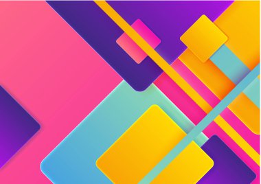 Renkli soyut arka plan. Geometrik şekiller vektör teknolojisi arka planı, tasarım broşürü, web sitesi, el ilanı için. Poster, sertifika, sunum, iniş sayfası için Geometrik şekiller