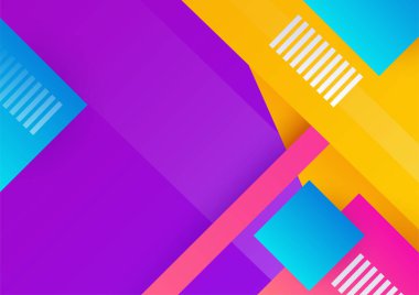 Renkli soyut arka plan. Geometrik şekiller vektör teknolojisi arka planı, tasarım broşürü, web sitesi, el ilanı için. Poster, sertifika, sunum, iniş sayfası için Geometrik şekiller