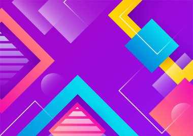 Renkli soyut arka plan. Geometrik şekiller vektör teknolojisi arka planı, tasarım broşürü, web sitesi, el ilanı için. Poster, sertifika, sunum, iniş sayfası için Geometrik şekiller