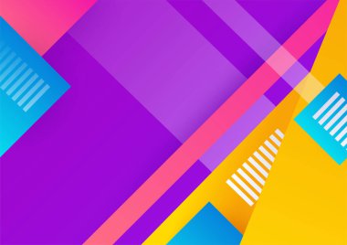 Renkli soyut arka plan. Geometrik şekiller vektör teknolojisi arka planı, tasarım broşürü, web sitesi, el ilanı için. Poster, sertifika, sunum, iniş sayfası için Geometrik şekiller