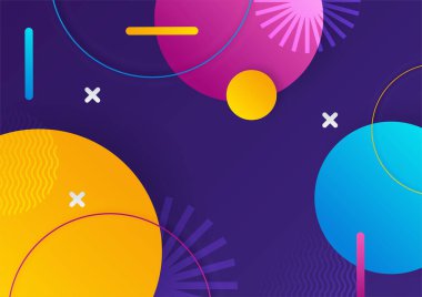 Renkli soyut arka plan. Geometrik şekiller vektör teknolojisi arka planı, tasarım broşürü, web sitesi, el ilanı için. Poster, sertifika, sunum, iniş sayfası için Geometrik şekiller