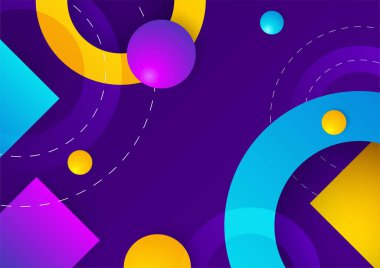 Renkli soyut arka plan. Geometrik şekiller vektör teknolojisi arka planı, tasarım broşürü, web sitesi, el ilanı için. Poster, sertifika, sunum, iniş sayfası için Geometrik şekiller