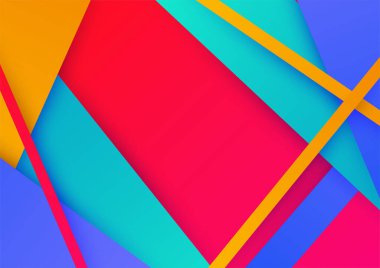 Karanlık üzerinde farklı elementler olan sanatsal renkli çerçeve, vektör soyut arkaplan sanatı tarzı parlak renkler, geometrik tasarım.