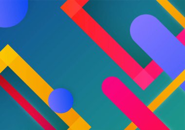 Karanlık üzerinde farklı elementler olan sanatsal renkli çerçeve, vektör soyut arkaplan sanatı tarzı parlak renkler, geometrik tasarım.