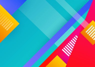 Karanlık üzerinde farklı elementler olan sanatsal renkli çerçeve, vektör soyut arkaplan sanatı tarzı parlak renkler, geometrik tasarım.