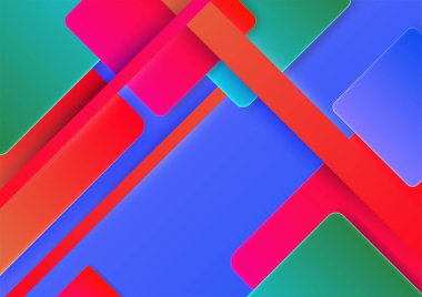 Karanlık üzerinde farklı elementler olan sanatsal renkli çerçeve, vektör soyut arkaplan sanatı tarzı parlak renkler, geometrik tasarım.