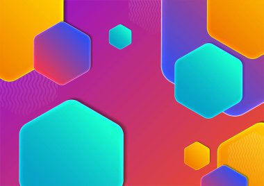 Karanlık üzerinde farklı elementler olan sanatsal renkli çerçeve, vektör soyut arkaplan sanatı tarzı parlak renkler, geometrik tasarım.