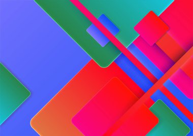 Karanlık üzerinde farklı elementler olan sanatsal renkli çerçeve, vektör soyut arkaplan sanatı tarzı parlak renkler, geometrik tasarım.