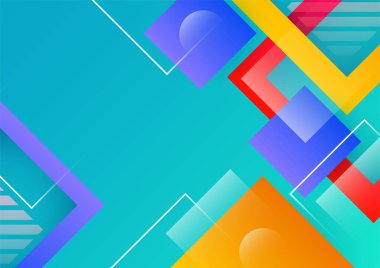 Karanlık üzerinde farklı elementler olan sanatsal renkli çerçeve, vektör soyut arkaplan sanatı tarzı parlak renkler, geometrik tasarım.