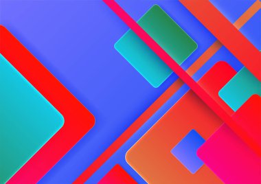 Karanlık üzerinde farklı elementler olan sanatsal renkli çerçeve, vektör soyut arkaplan sanatı tarzı parlak renkler, geometrik tasarım.