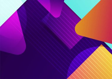 Poster kapağı tasarımı için soyut modayı değiştiren geometrik model arkaplan dokusu. En düşük renk eğimli pankart şablonu. Broşür için modern vektör dalga şekli