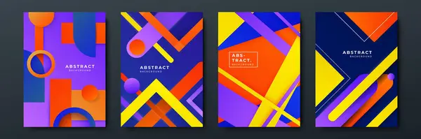 Abstracte Trendy Gradiënt Vloeiende Geometrische Patroon Achtergrond Textuur Voor Poster — Stockvector