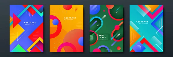 Poster Kapağı Tasarımı Için Değişken Geometrik Arkaplan Dokusu Asgari Renk — Stok Vektör