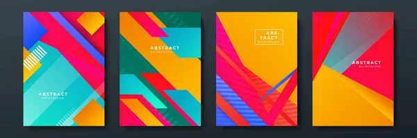 Poster Kapağı Tasarımı Için Değişken Geometrik Arkaplan Dokusu Asgari Renk — Stok Vektör